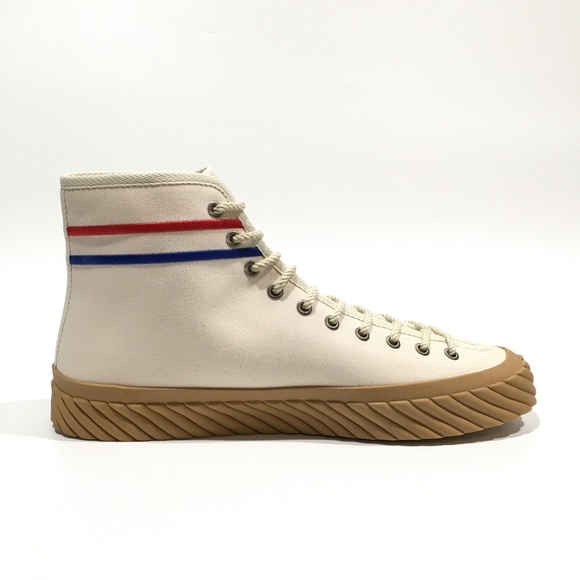 GUCCI INTERLOCKING G HIGH TOP SNEAKERS -WHITE CANVAS -MEN’S US 9.5 -NEW - Picture 3 of 10